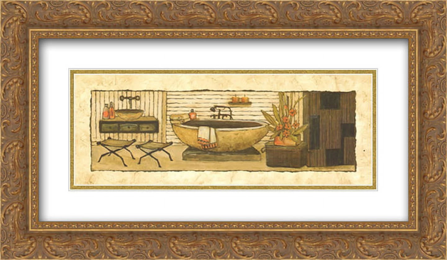 Z Spa II 2x Matted 24x12 Gold Ornate Framed Art Print by Charlene Winter Olson