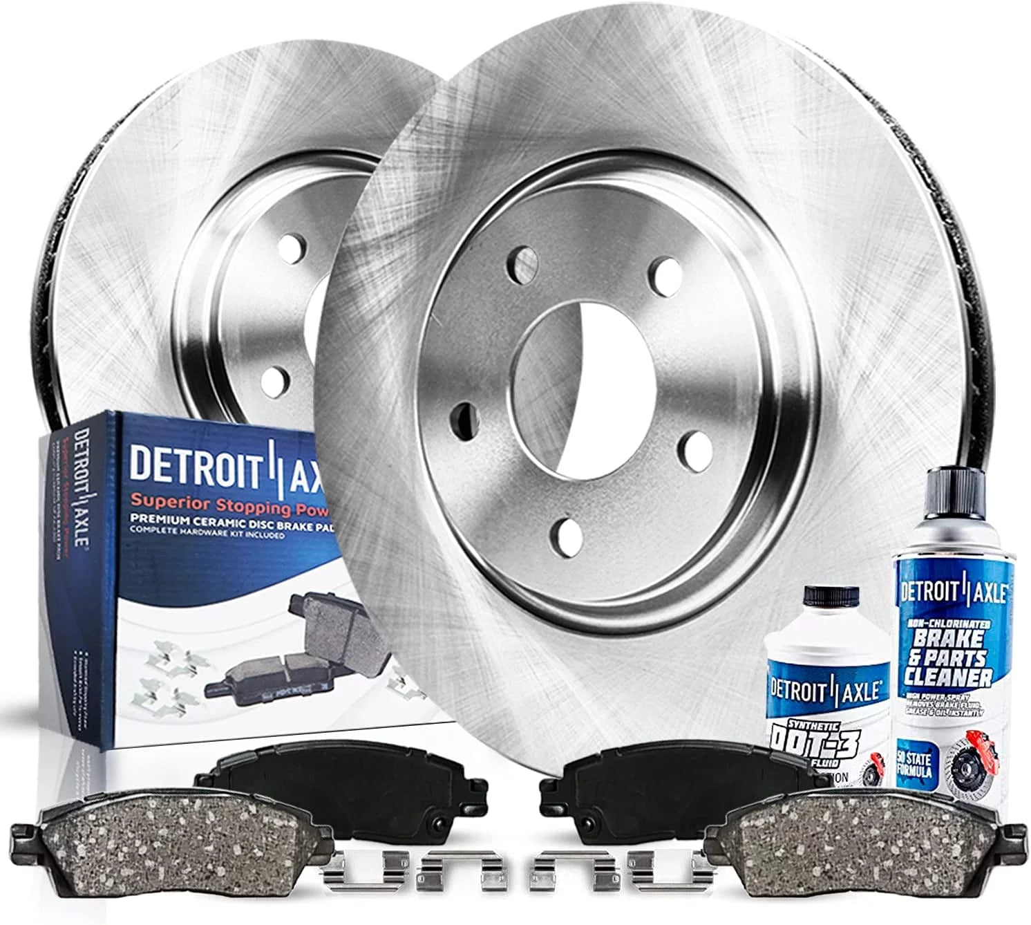 Detroit Axle - Front Brake Kit for Toyota Sequoia Tundra Land Cruiser Lexus LX570 Disc Brake Rotors Replacement Ceramic Brakes Pads