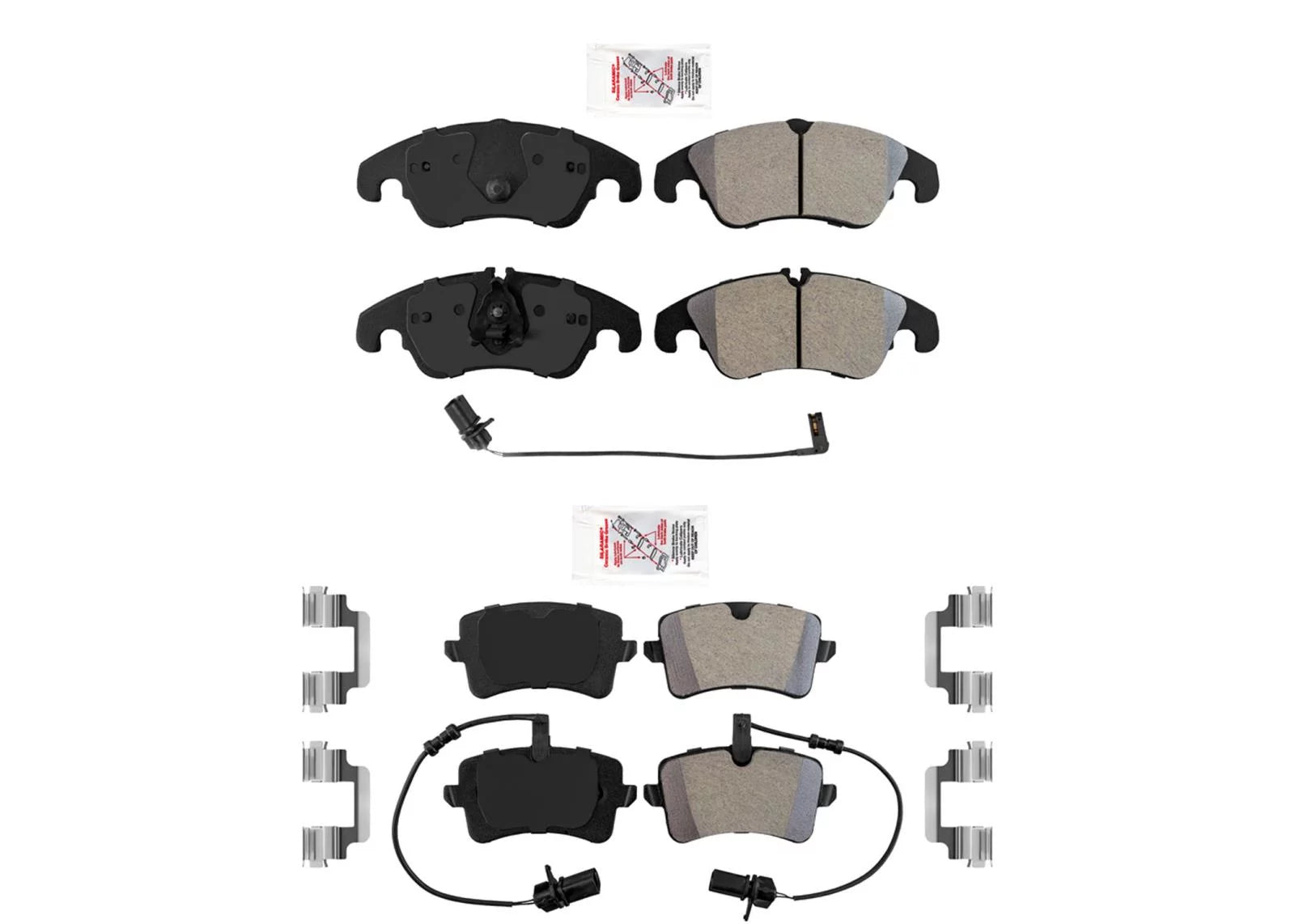 F&R Semi Metallic Disc Brake Pads for 345MM TRW Calipers Audi A6 Quattro 16-18