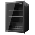 Husky 43L Reversible Glass Door Beverage Refrigerator 4.6 Cu. Feet Freestanding Mini Fridge 21.4 inch Black, New