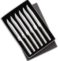 DIQIN Cutlery Utility Steak Knives Gift Set Stainless Steel Blades with Aluminum, Set of 6, 8-1/2 Inches, Silver Handle