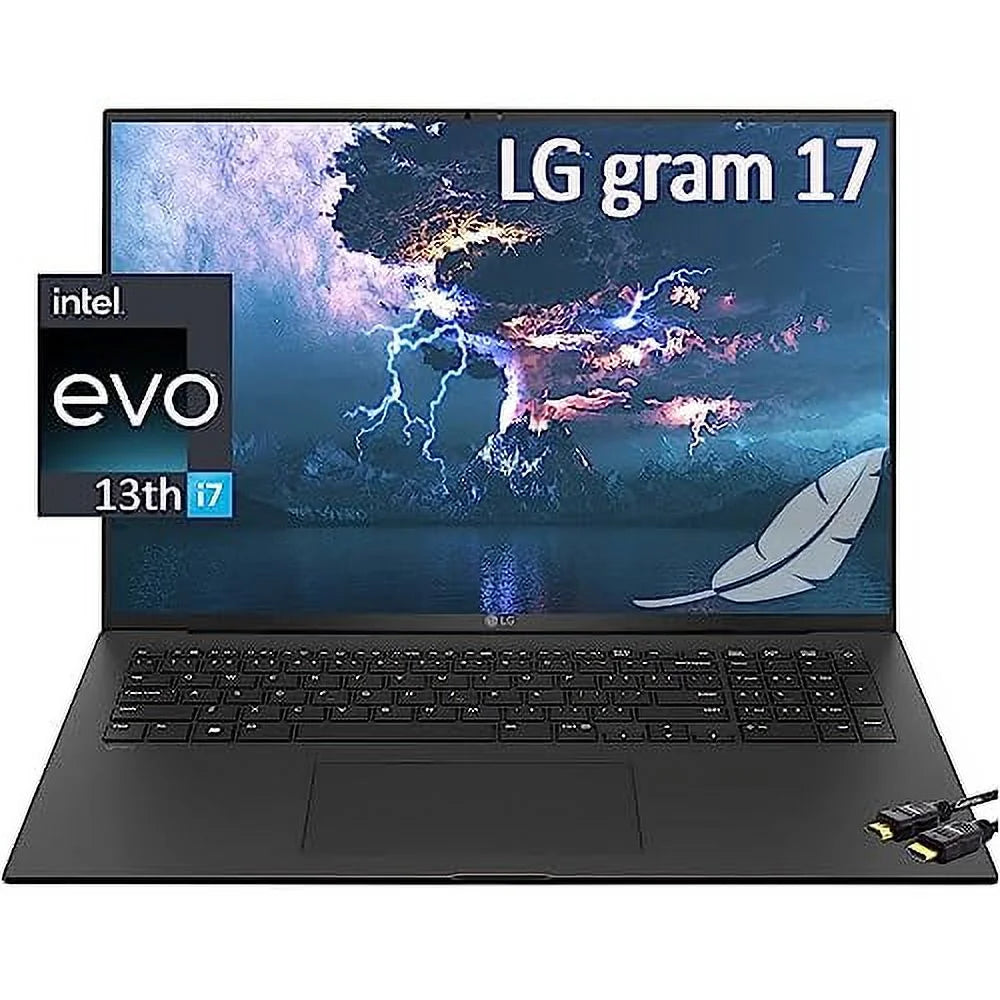 LG Gram 17 Ultra-Lightweight Laptop, Intel Evo Platform 13th Gen Intel 12-Core i7-1360P, 17.3 IPS WQXGA (2560 x 1600) 16:10 Display, 2X Thunderbolt4, WiFi 6E, Win11 Home(16GB|1TB SSD)