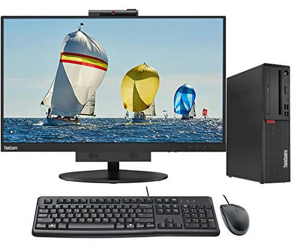 Lenovo ThinkCentre M720s SFF PC Bundle with Intel Core i5-8400 6-Core CPU, 16GB DDR4 RAM, 500GB NVMe SSD, Windows 10, 24 GEN3 Monitor, Keyboard