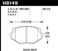 Hawk Performance HB149E.505 Brake Pads - Blue 9012 Compound - Front - Set of 4 Fits select: 1994-1997,1999-2003 MAZDA MX-5 MIATA