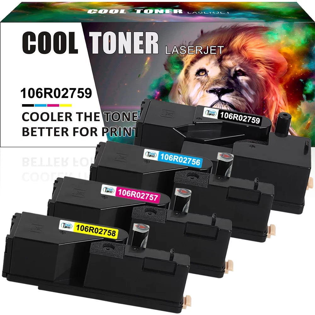 Cool Toner Compatible Toner Replacement for Xerox 106R02756 106R02757 106R02758 106R02759 WorkCentre 6027 6025 Phaser 6022 6020 Printer Ink Black Cyan Magenta Yellow, 4-Pack