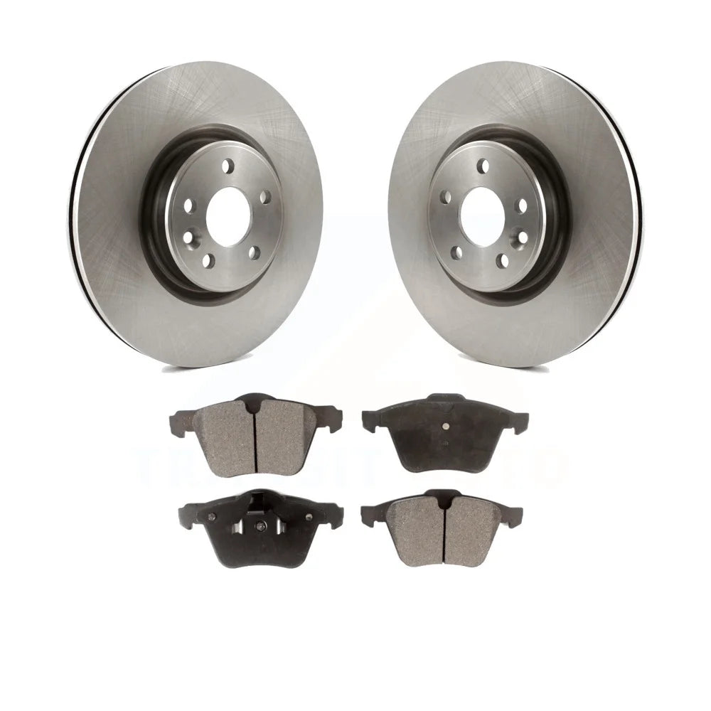 Transit Auto - Front Disc Brake Rotors And Semi-Metallic Pads Kit For Volvo S60 XC70 S80 V60 V70 With 336mm Diameter Rotor K8F-100530