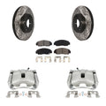Transit Auto Front Disc Brake Coated Caliper Drilled Slotted Rotors And Semi-Metallic Pads Kit For Honda Civic Acura CSX KCD-100063S