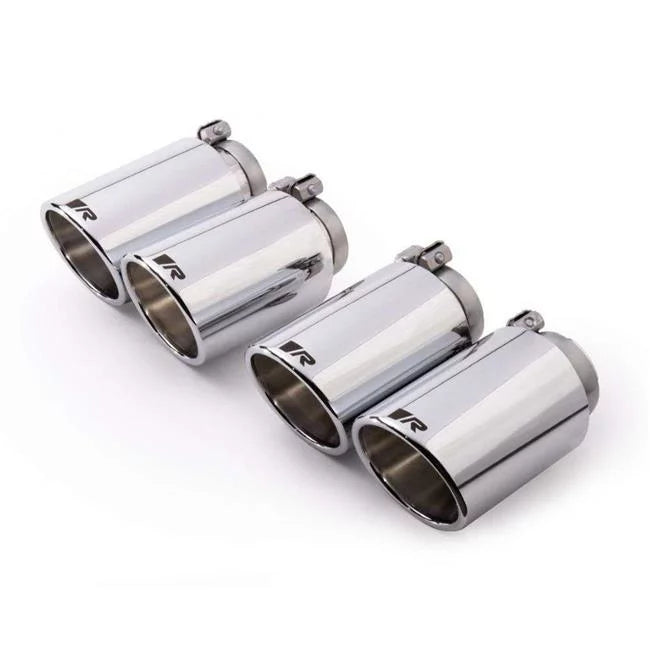 Remus  102 mm Stainless Steel Angled Rolled Edge Chrome Tail Pipe Set