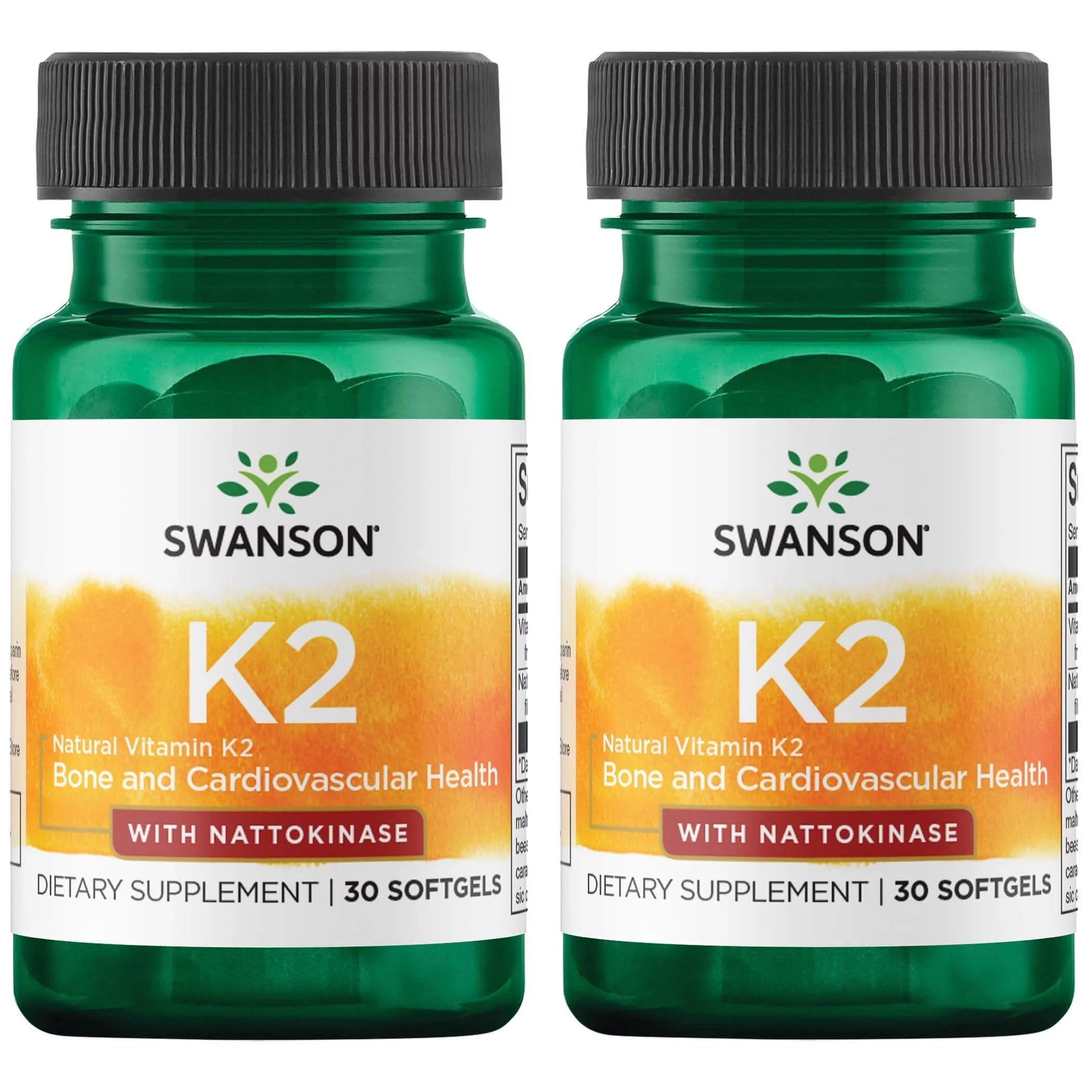 Swanson Vitamin K2 - with Nattokinase 30 Sgels 2 Pack