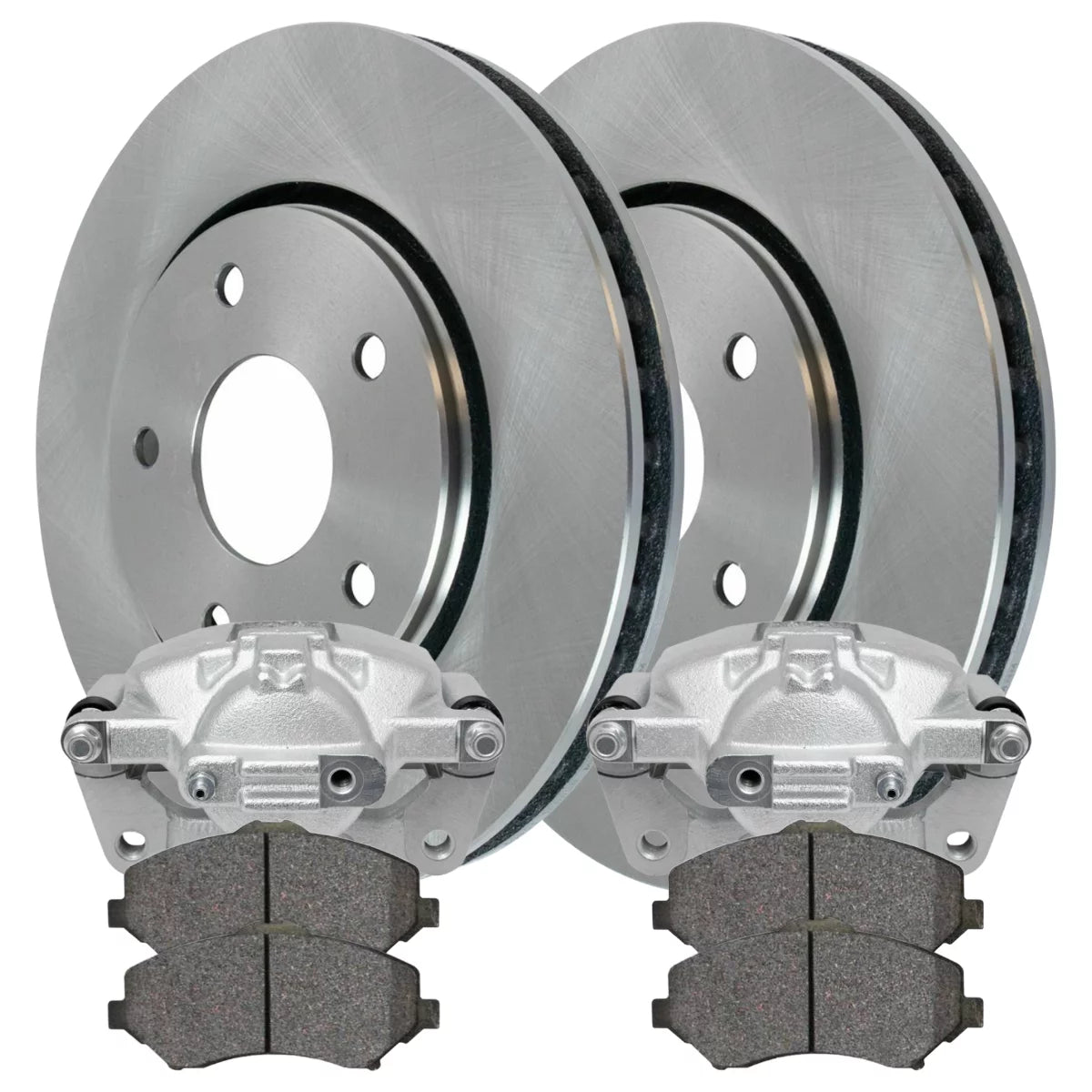 AutoShack Front Brake Calipers Ceramic Pads Rotors Kit Driver and Passenger Side Replacement for 2008-2012 Dodge Grand Caravan 2008-2012 Chrysler Town & Country 2009-2010 VW Routan 2012 Ram C/V V6 FWD