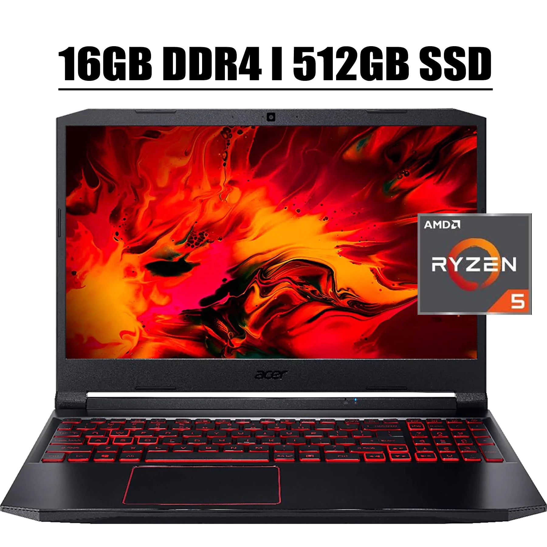 Acer Nitro 5 15 2020 Premium Gaming Laptop I 15.6 Full HD IPS Display I AMD Hexa-Core Ryzen 5 4600H 3.0GHz I 16GB DDR4 512GB SSD I 4GB GeForce GTX 1650 Backlit WIFI HDMI Win 10 Pro