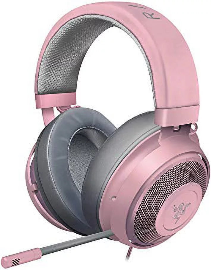 Razer Kraken Gaming Headset 2019: Lightweight Aluminum Frame - Retractable Noise Cancelling Mic - for PC, Xbox, PS4, Nintendo Switch - Quartz Pink