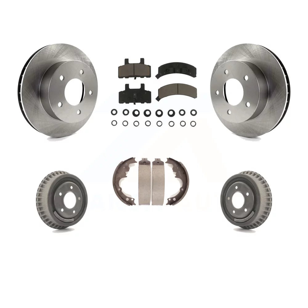 Transit Auto - Front Rear Disc Brake Rotors Ceramic Pads And Drum Kit For 1990-2002 Chevrolet Astro GMC Safari AWD K8C-102486