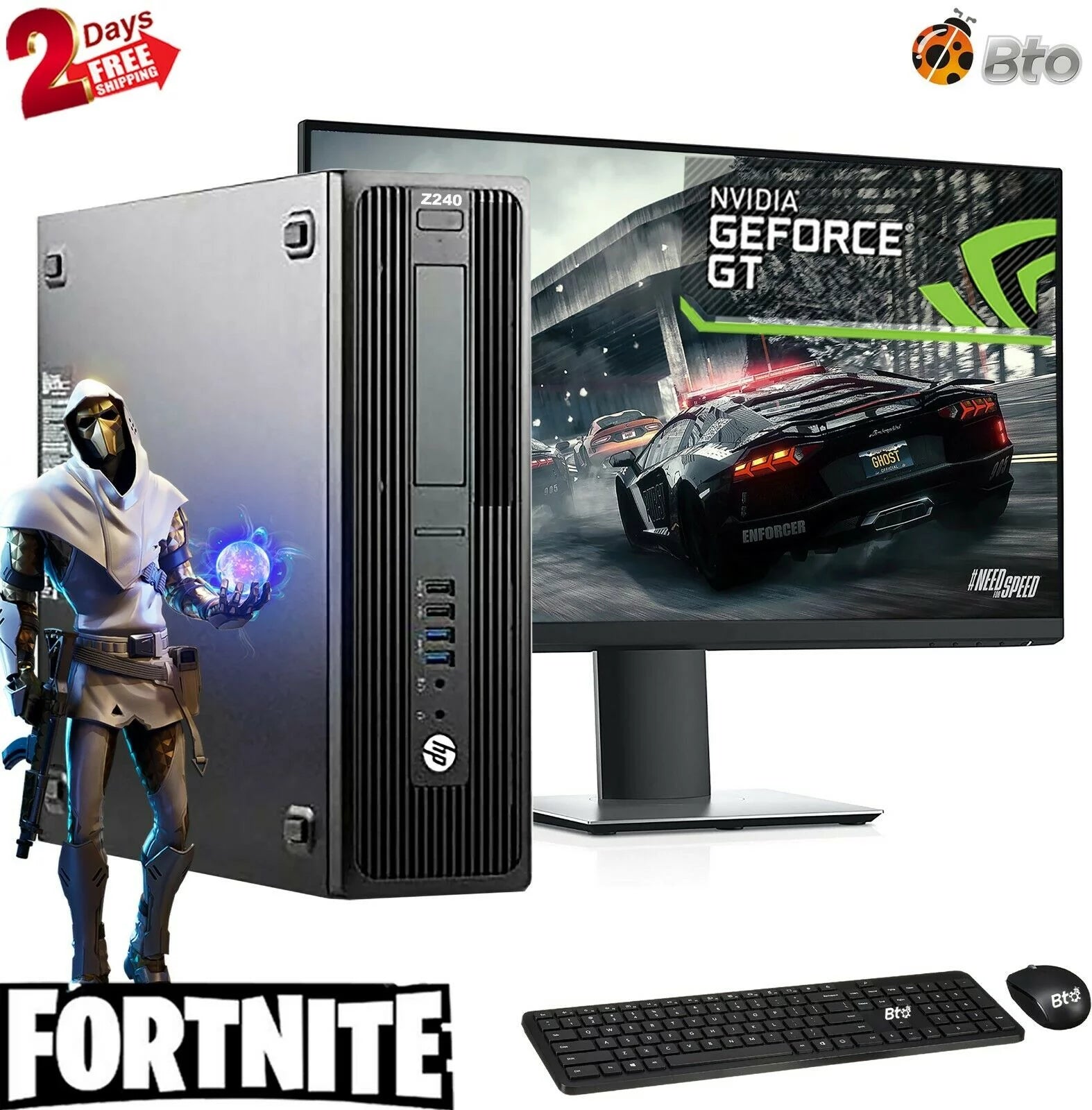 Restored Gaming HP Z240 Workstation SFF Computer Core i5 6th 3.4GHz, 8GB Ram, 500GB HDD, 240GB M.2 SSD, NVIDIA GT 730, New 19 LCD, Keyboard and Mouse, Wi-Fi, Win10 Home Desktop PC (Refurbished)