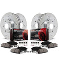 Power Stop Front, Rear Brake Kit with Drilled, Slotted Rotors and Ceramic Brake Pads K229