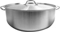 Truecraftware ¨C 30 Qt. Stainless Steel Braiser Pot with Encapsulated Base and Cover - Heavy-Duty Brazier Pot Cookware Dishwasher and Oven Safe NSF