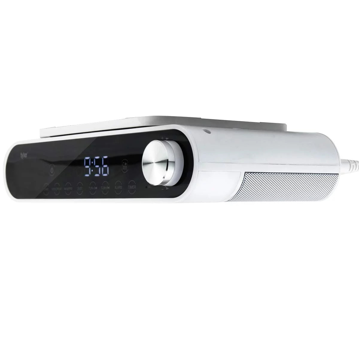 Tyler Wireless Under the Cabinet Kitchen Bluetooth Speaker System and FM Radio White (TKS2-WH)