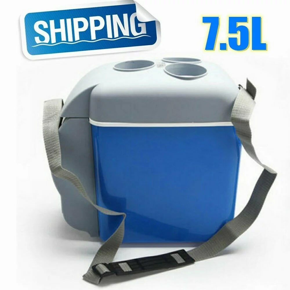Anqidi Portable Car Fridge, 7.5L 38W Blue Electric Cooler & Warmer PP Stainless Steel Mini Car Freezer 12V