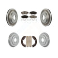 Transit Auto - Front Rear Coated Disc Brake Rotors Semi-Metallic Pads And Drum Kit For Honda Civic With 4 Lug Wheels KGS-102431
