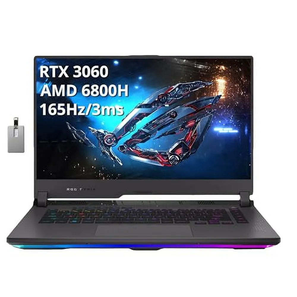 Asus 2022 ROG Strix G15 15.6'' FHD 144Hz Gaming Laptop, AMD Ryzen 7-4800H, 64GB RAM, 2TB PCIe SSD, Backlit Keyboard, GeForce RTX 3060 Graphics, Windows 11 Home, Gray, 32GB USB Card