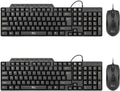 (2PACK) Wired Keyboard and Mouse, RK203 Ultra Full Size Slim USB Basic Wired Keyboard Mouse Combo Set with Number