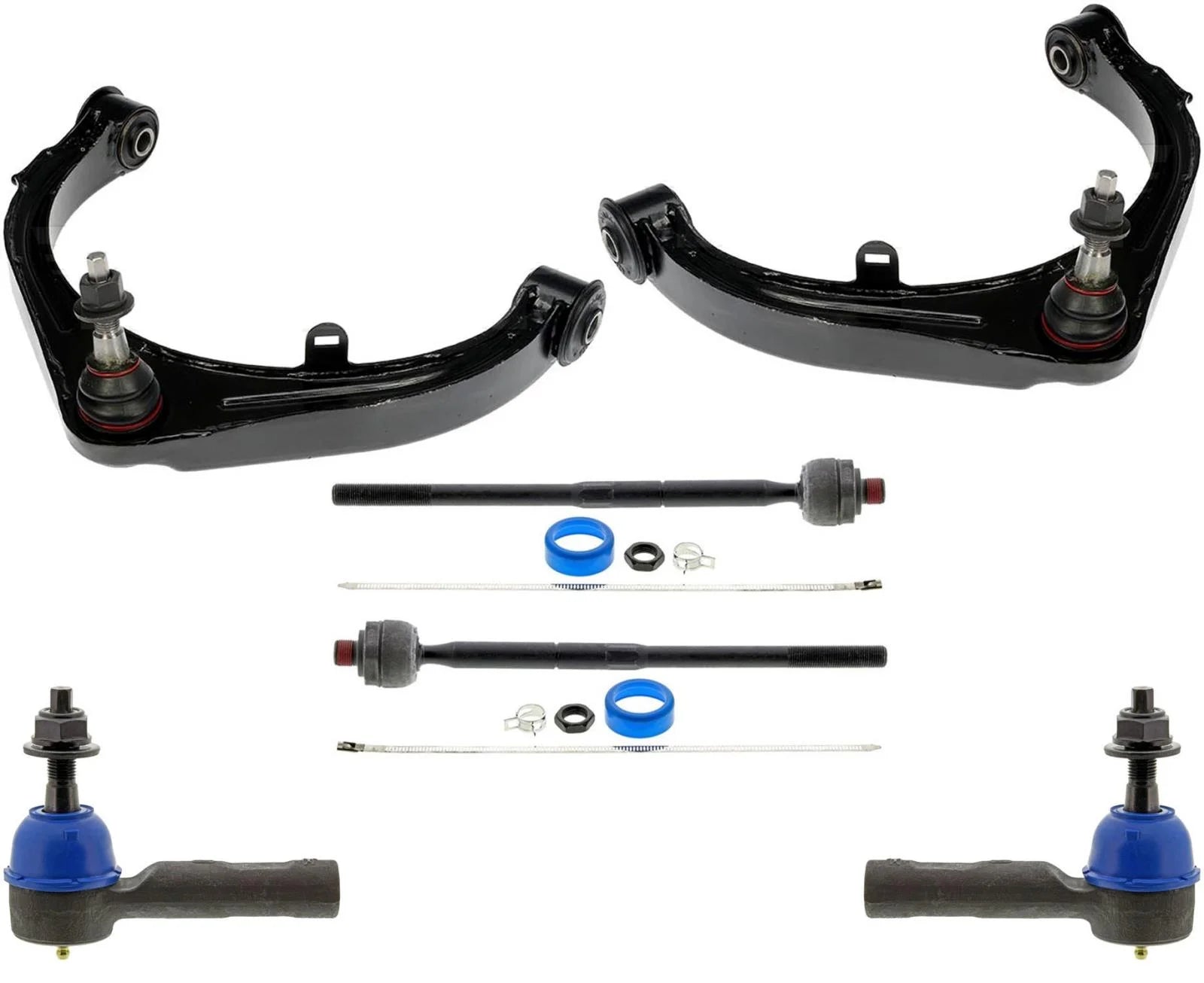 Front Upper Arms W/ Ball Joints Inner & Outer Tie Rods For Ram 1500 2019-2022