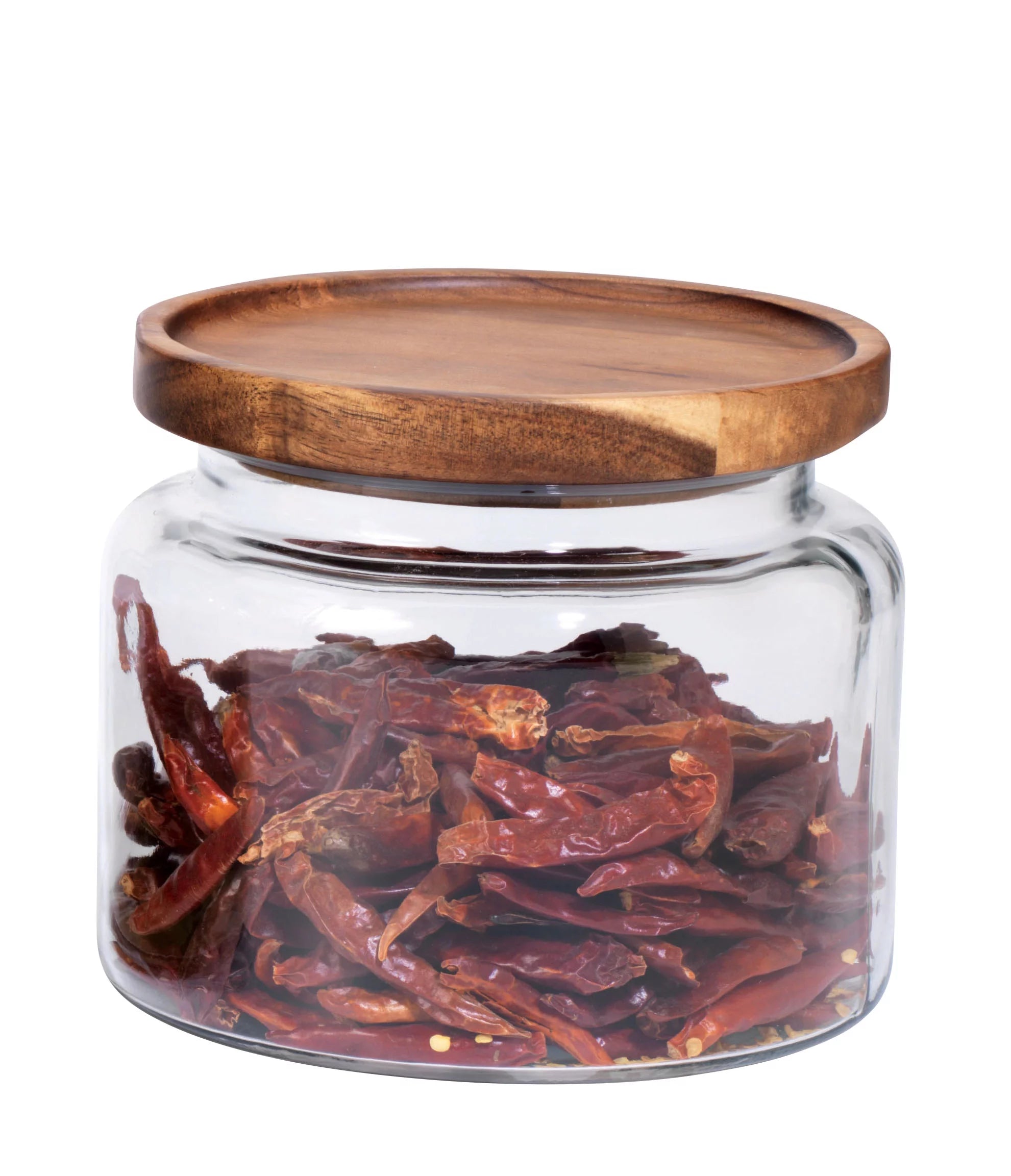 Anchor Hocking 48 Ounce Montana Glass Storage Jar with Acacia Lid