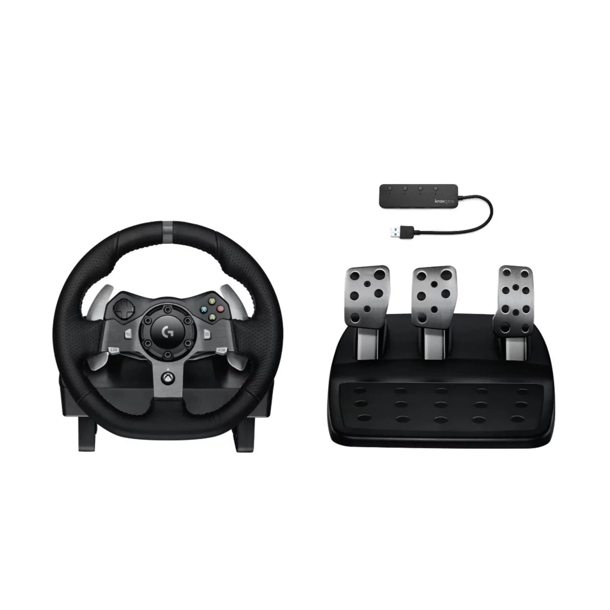 Logitech G920 Driving Force Racing Wheel with Floor Pedals and 4-Port USB Hub