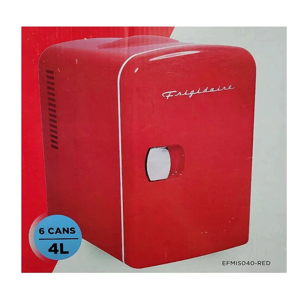 Restored Frigidaire 6Can Mini Retro Beverage Fridge EFMIS040BRed Manufacturer (Refurbished)
