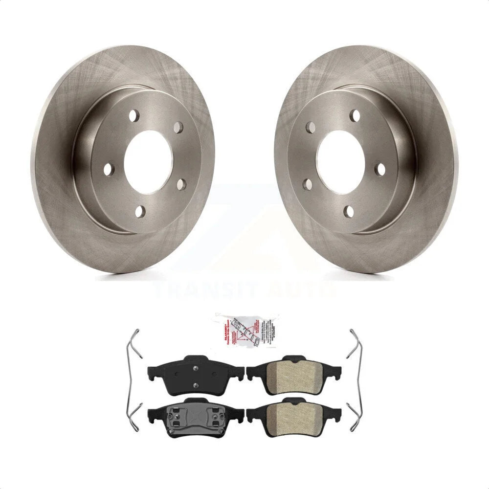 Transit Auto - Rear Disc Brake Rotors And Semi-Metallic Pads Kit For 2004-2005 Mazda 3 2.0L K8A-101158