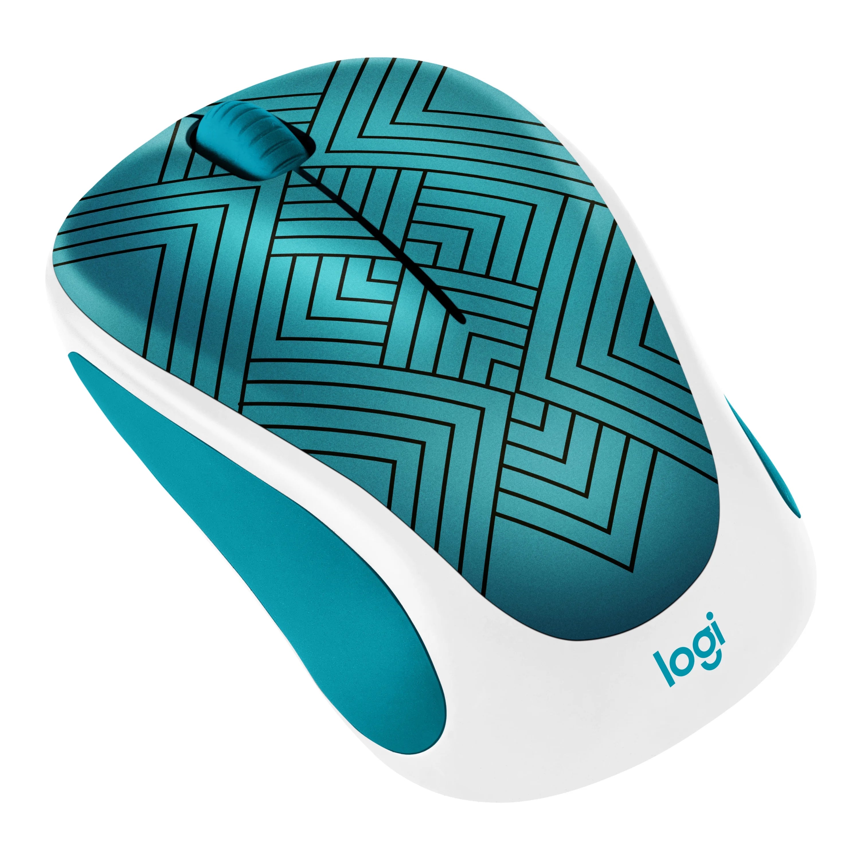 Logitech Design Collection Wireless Mouse, Comfortable, Portable, and Fresh, Teal Maze