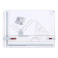 Multifuctional A3 Drawing Board Table Pad with Parallel Motion and Adjustable Angle Rulers, White
