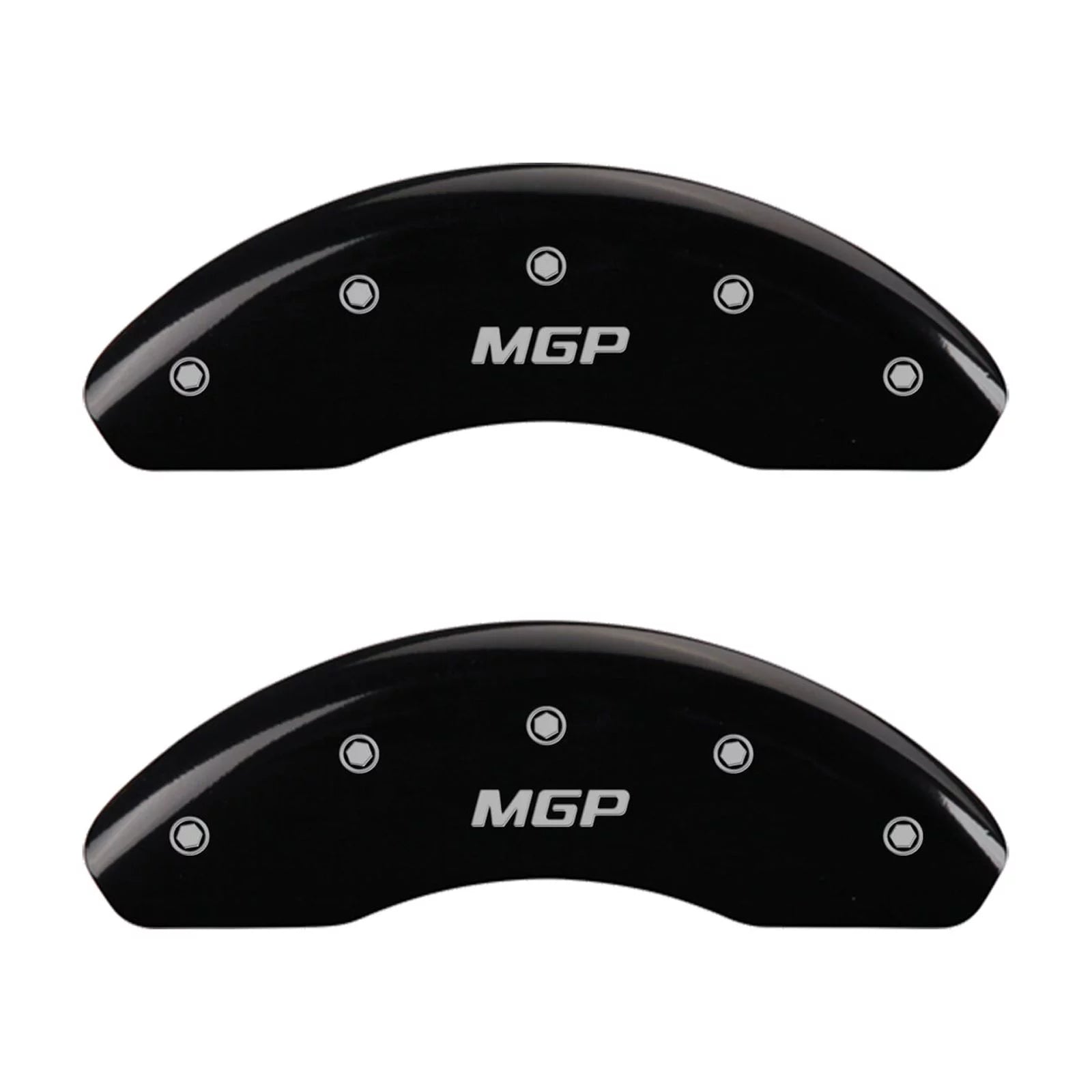 MGP 4 Caliper Covers Engraved Front & Rear MGP Black finish silver ch