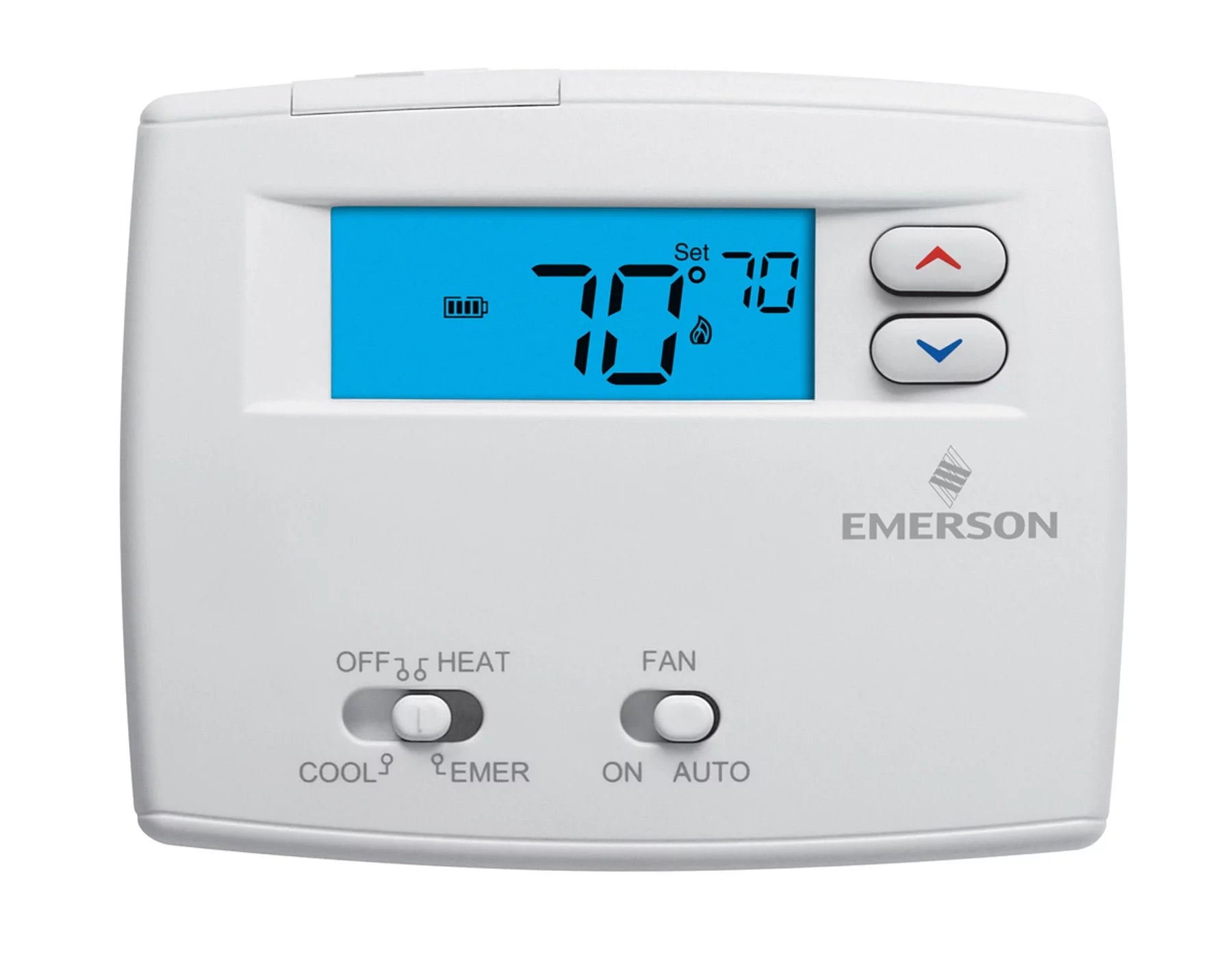 White-Rodgers 1F89-0211 Dual Powered Non Programmable Heat Pump Digital Thermostat - White