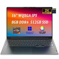 Lenovo Ideapad 5 Pro Laptop I 16 WQXGA IPS 100% sRGB Display I AMD 6-Core Ryzen 5 5600H (> i7-11375H) I 8GB DDR4 512GB SSD I Backlit Keyboard HDMI Dolby Win11 Pro Storm Grey + 32GB Micro SD Card