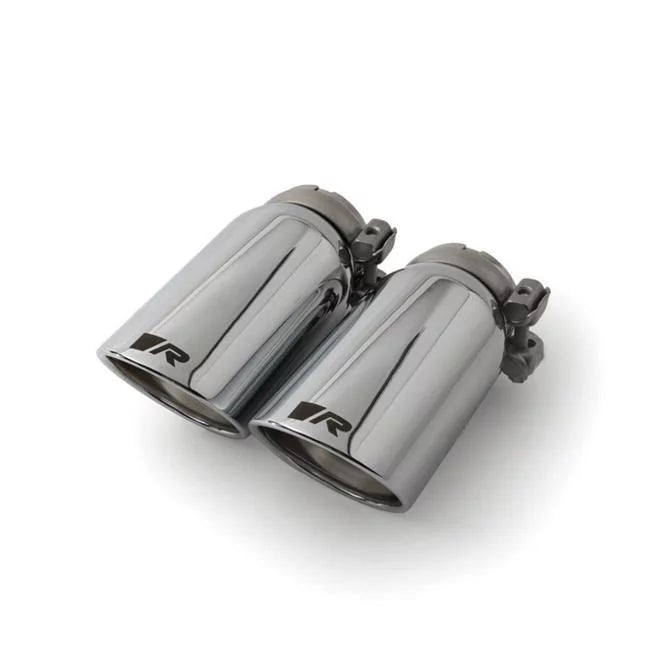 Remus  84 mm Stainless Steel Angled Rolled Edge Chrome Tail Pipe Set - Pack of 2