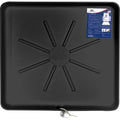 American Built Pro Washing Machine Pan Drilled Anti Flood Pan Comes With 1 Drain Adapter Fitting Black Color Drain Pan Made Of Recycled Plastic Protects Floor From Water Damages - Pack of 1