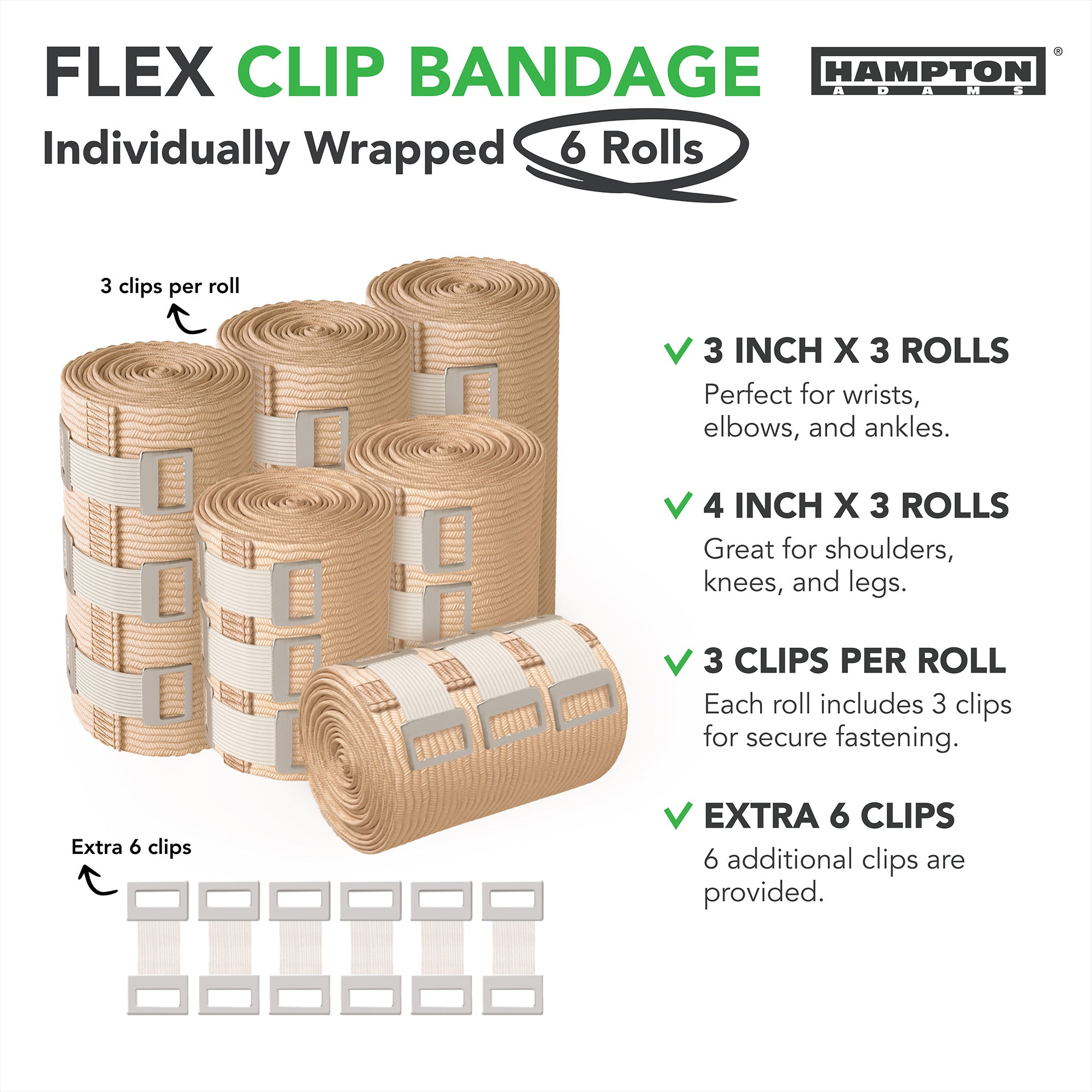 Elastic Bandage Wraps with Clip