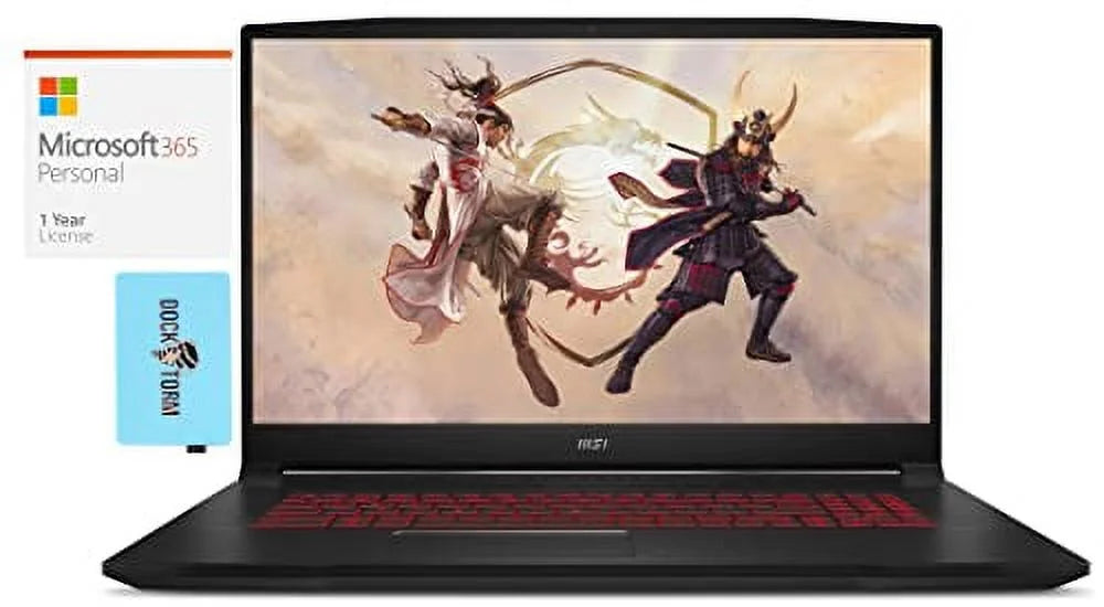 MSI Katana GF76 12UE-026 Gaming & Entertainment Laptop (Intel i7-12700H 14-Core, 64GB RAM, 1TB PCIe SSD, GeForce RTX 3060, 17.3 144Hz Win 11 Home) with MS 365 Personal, Hub