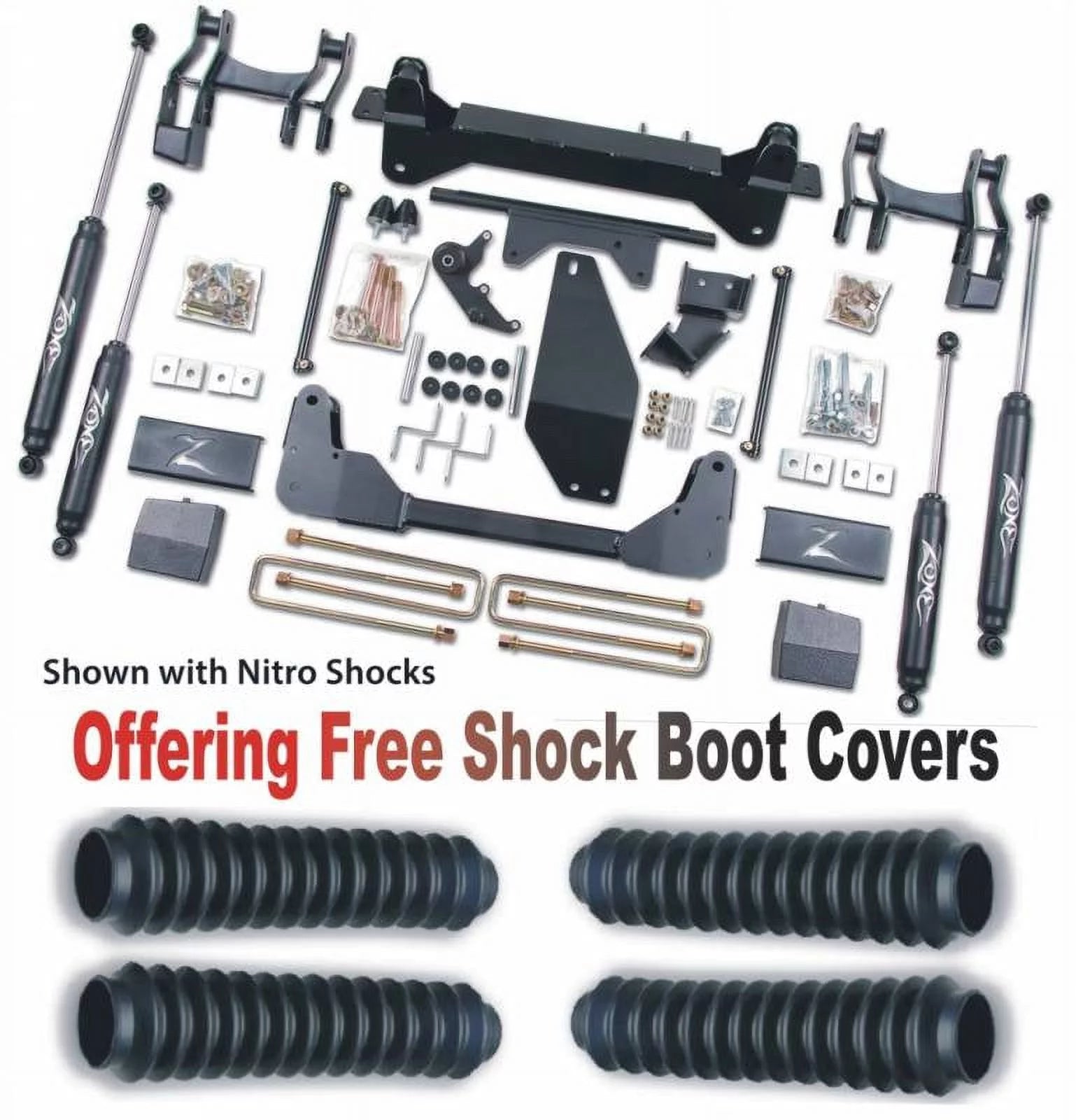 ZoneOffRoad 1998-1998 Fits Chevrolet Silverado 1500 2500 Fits GMC Sierra 1500 2500 1992-1998 Suburban 1500 Tahoe Fits GMC Yukon 6 Suspension System With Free Boot Protectors C14N/ZONU3100X4