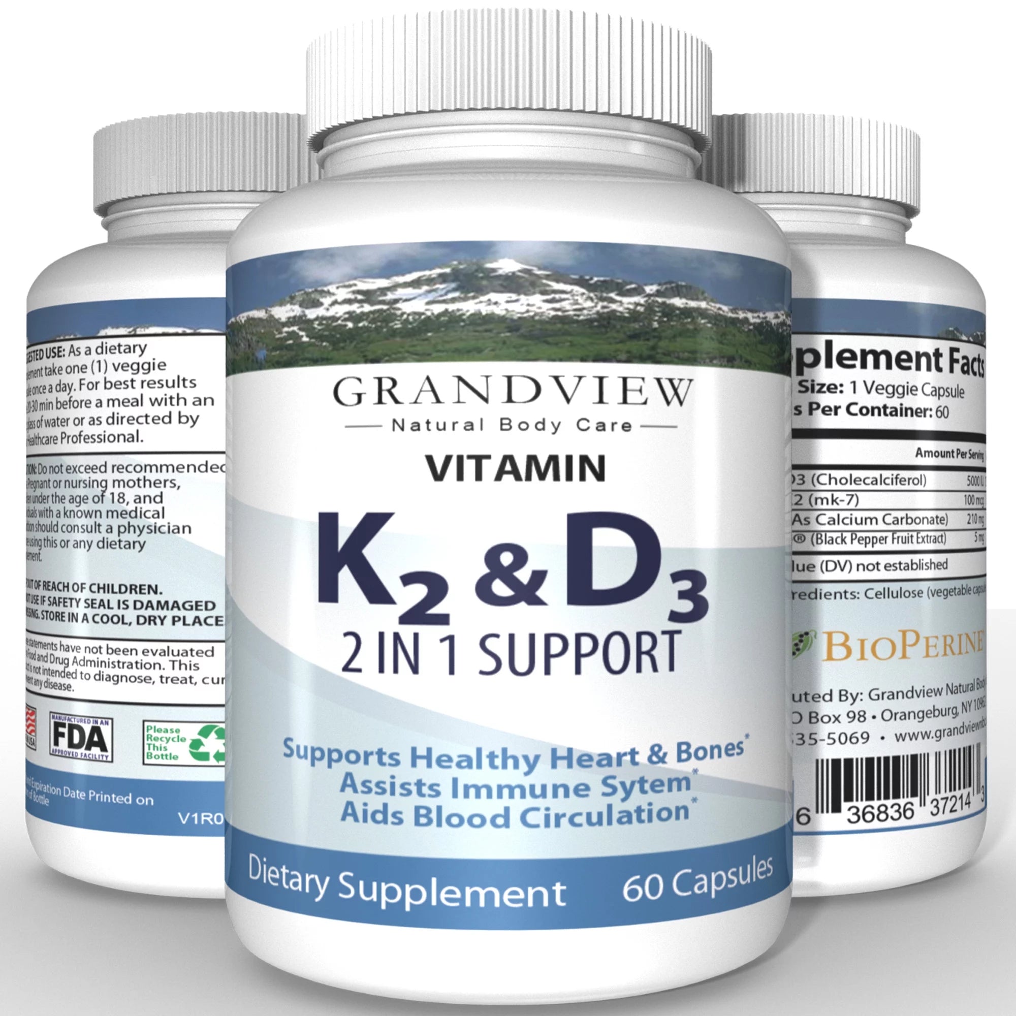 Vitamin K2/D3 -  - Aids Calcium Absorption. Supports Heart Health. Promotes Muscle & Bone Health. Advanced Vitamin Synergy.  60 Caps