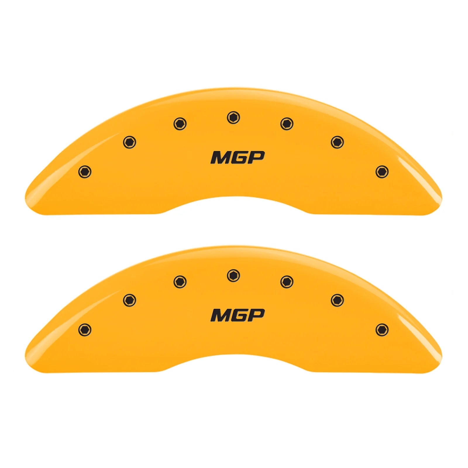 MGP 4 Caliper Covers Engraved Front & Rear MGP Yellow finish black ch Fits select: 2019 MERCEDES-BENZ GLC 300 4MATIC, 2017-2018 MERCEDES-BENZ GLC COUPE 300 4MATIC