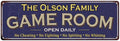 The Olson Family Gift Blue Game Room Metal 6x18 Sign 206180037182