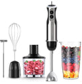 Wancle Immersion Hand Blender, Electric 16 Speed 5-in-1 Multi-Function Handheld Stick Blender with Attachments,Stick Mixer with Beaker , Chopper, Milk Frother, Egg Whisk for Food, Smoothies