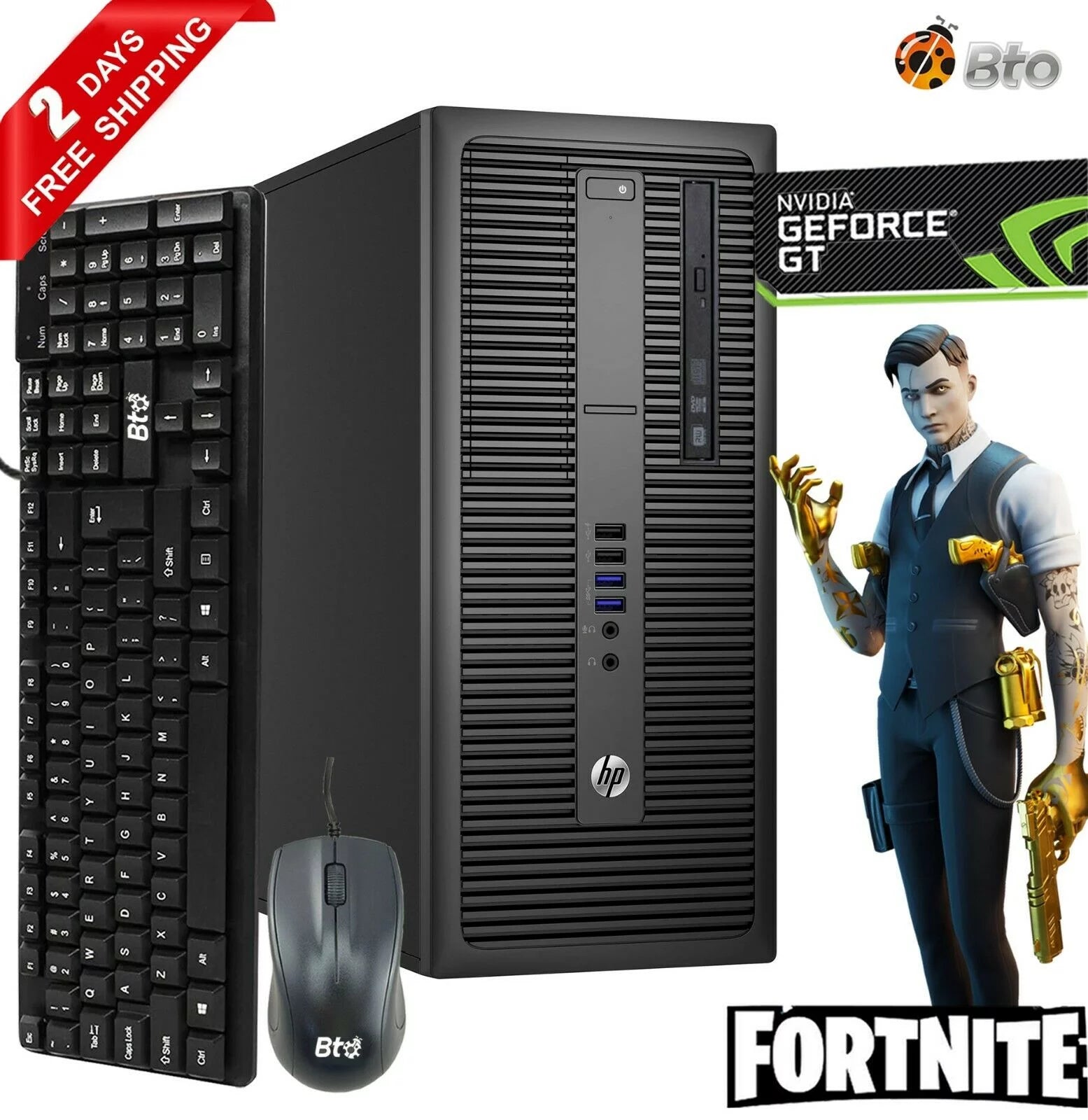Restored HP Elite/Pro G2 Gaming Computer Tower Desktop PC, Intel Core i5 6th Gen. Processor, 8GB DDR4 Ram, 256GB M.2 SSD, 500GB HDD, NVIDIA GeForce GT 730 4GB HDMI, Wi-Fi Windows 10 (Refurbished)
