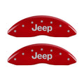 MGP Caliper Covers 42007SJEPRD Jeep Script Logo - Red Powder Coat - Set of 4 Fits select: 2015-2017 JEEP WRANGLER UNLIMITED SPORT, 2012 JEEP LIBERTY SPORT