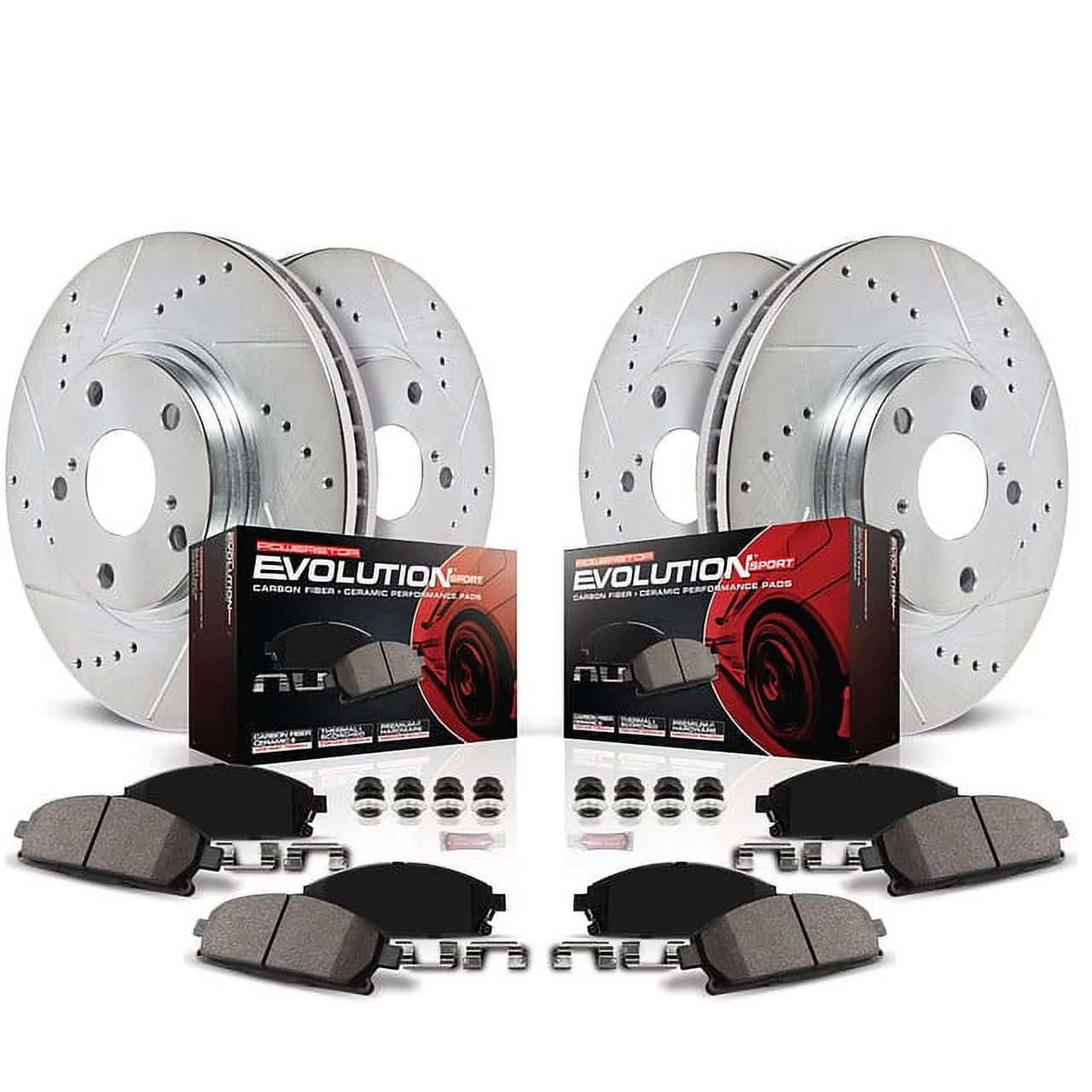 Power Stop Front and Rear Brake Kit with Drilled & Slotted Rotors and Ceramic Brake Pads K1548 Fits 2002 Chevrolet Camaro