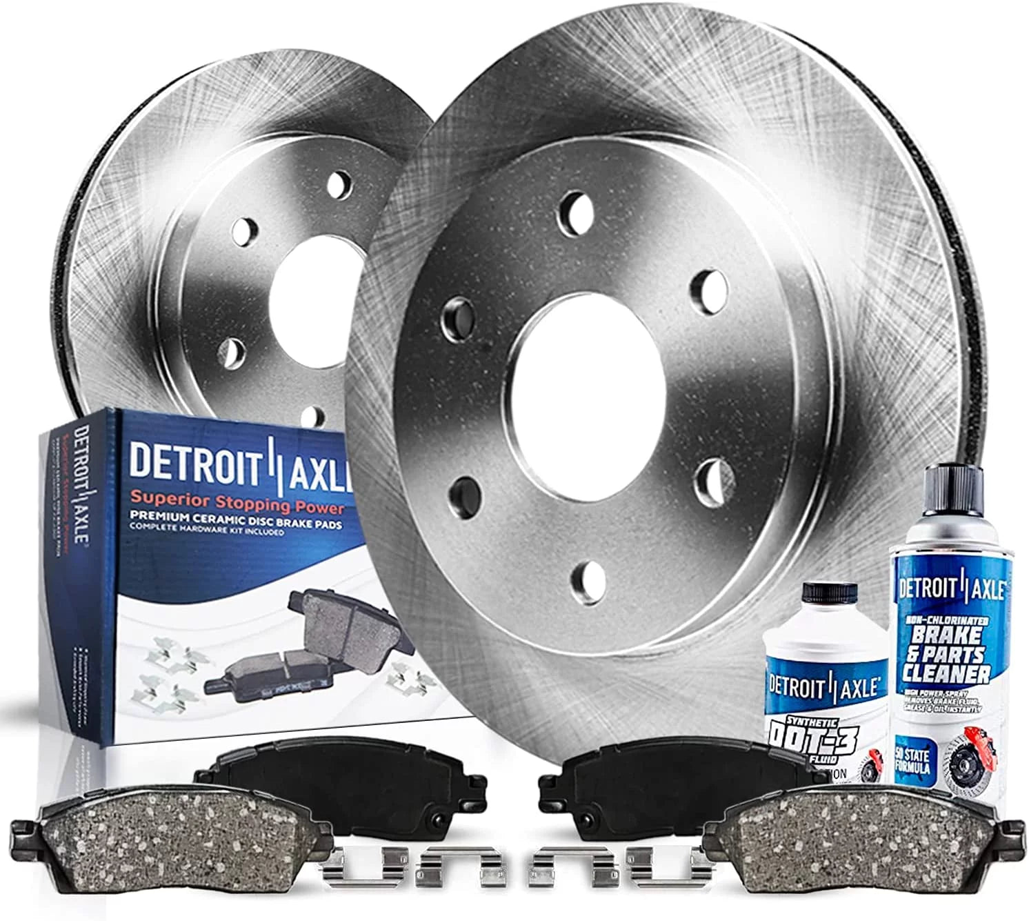 Detroit Axle - Rear Brake Kit for 2004-2011 Ford F-150, 2006-2008 Lincoln Mark LT Disc Brake Rotors and Ceramic Brakes Pads 2005 2007 2009 2010 Replacement