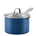 Farberware Style 3 Qt Nonstick Cookware Straining Saucepan with Lid, Blue