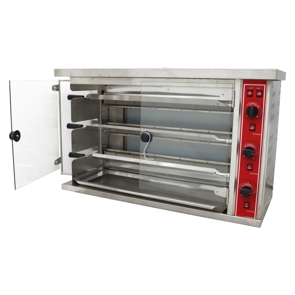 INTBUYING LPG Rotary Roast Chicken Stove Vertical 3 Tiers Roast Poultry Oven Temperature 50-300¡æ
